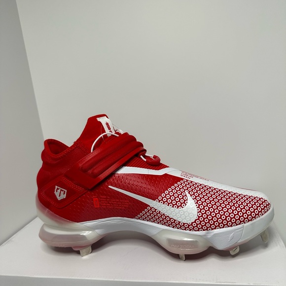 NIKE FORCE ZOOM TROUT 7 Metal Baseball Cleats Red White Size 12 US - Picture 3 of 4